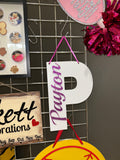 Wall / Door Hanging 12" tall wooden plaque with Acrylic name