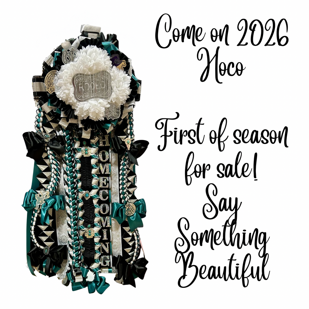 Homecoming Mum, Small Quad (Premade for Sell)  Waiting on your name!