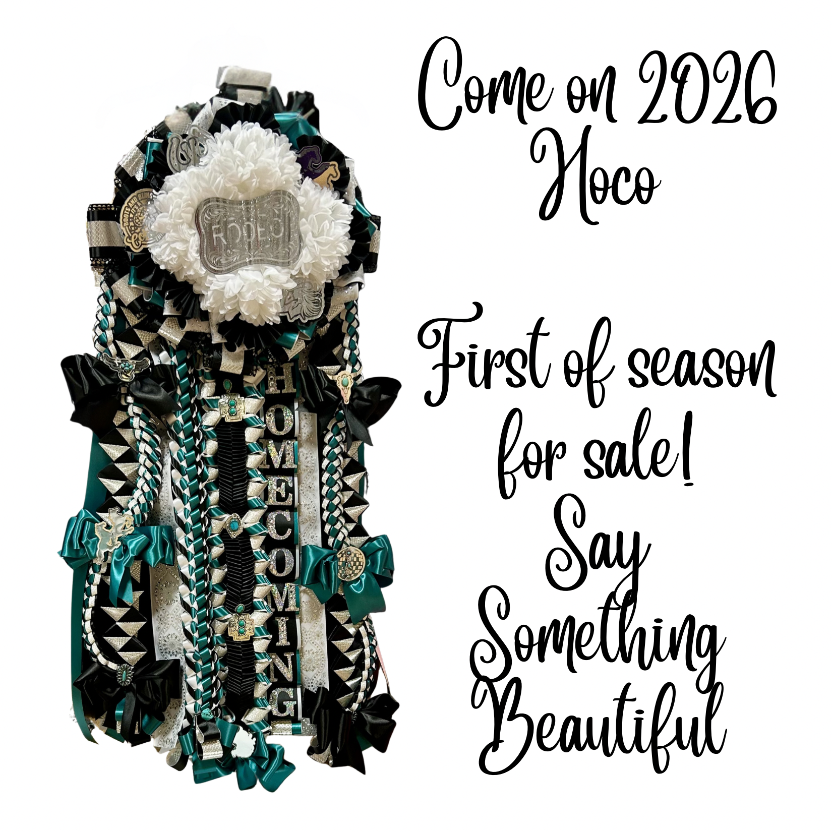 Homecoming Mum, Small Quad (Premade for Sell)  Waiting on your name!