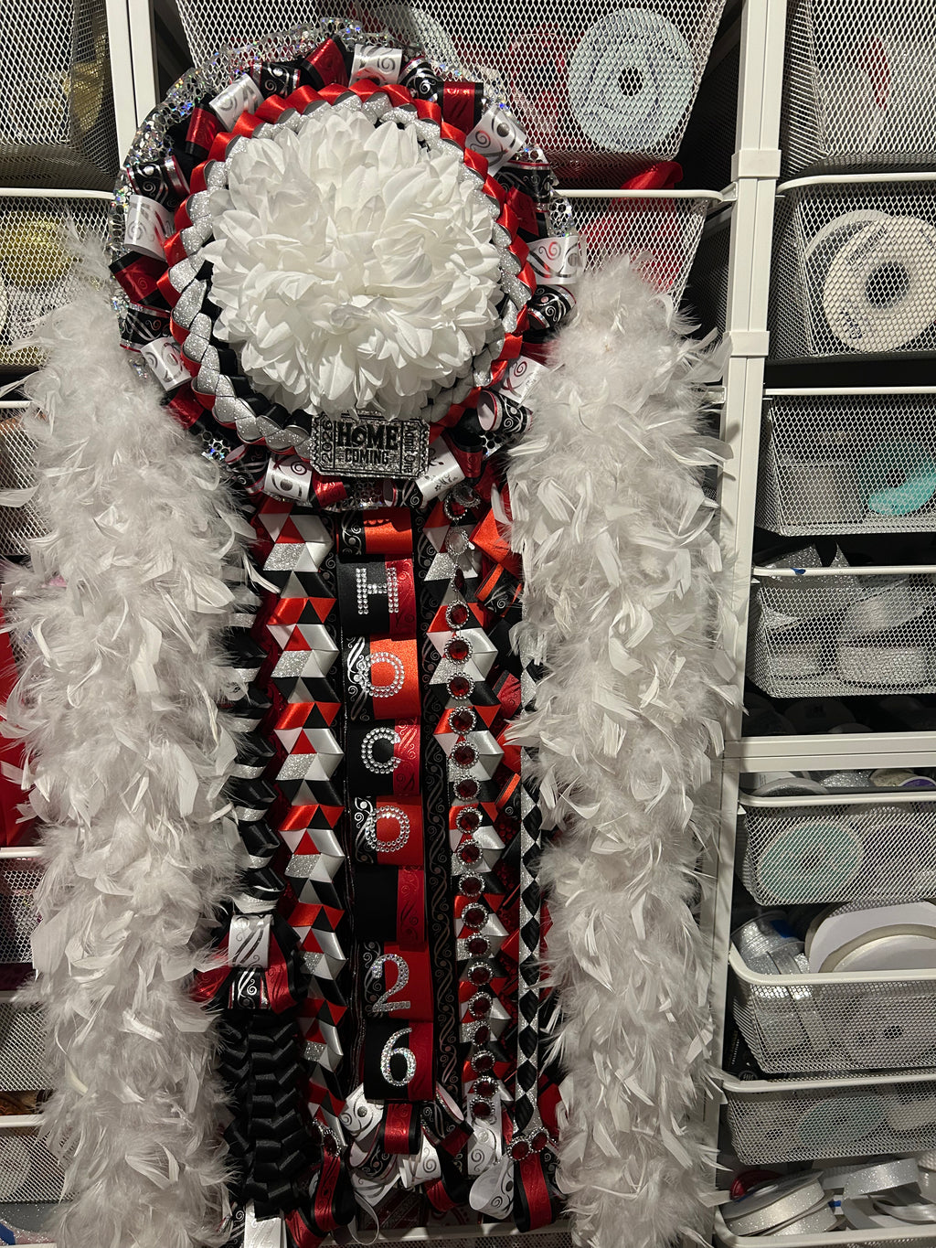 Homecoming Mum, 9” Round (Premade for Sell)  Waiting on your name!