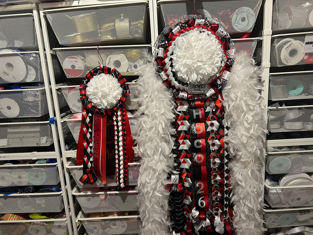Homecoming Mum, 9” Round (Premade for Sell)  Waiting on your name!