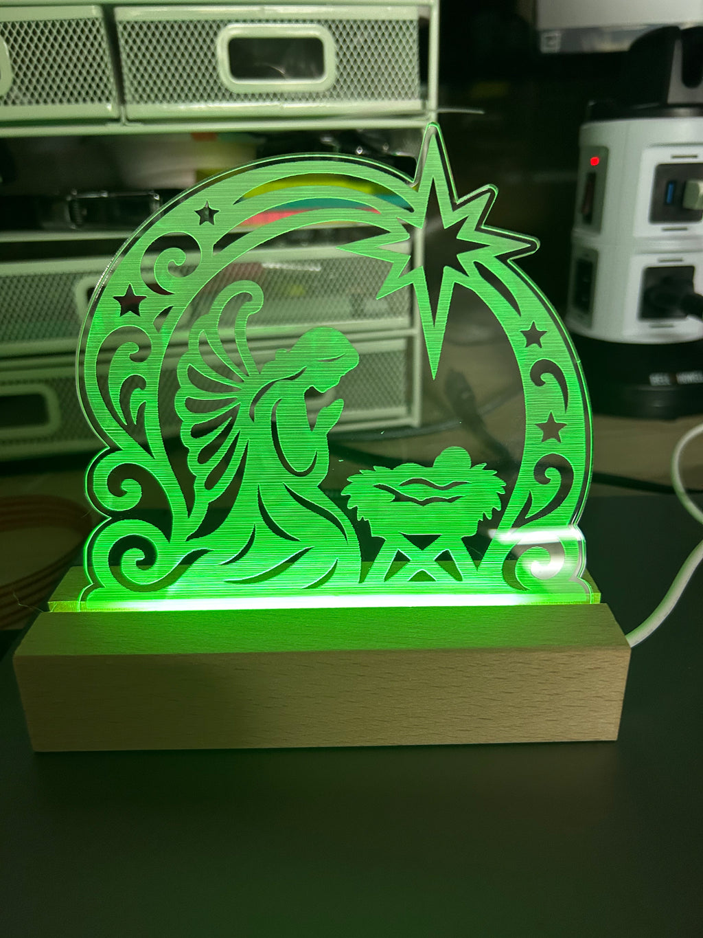 Custom LED light up Laser Engraved Sign / Award 6”