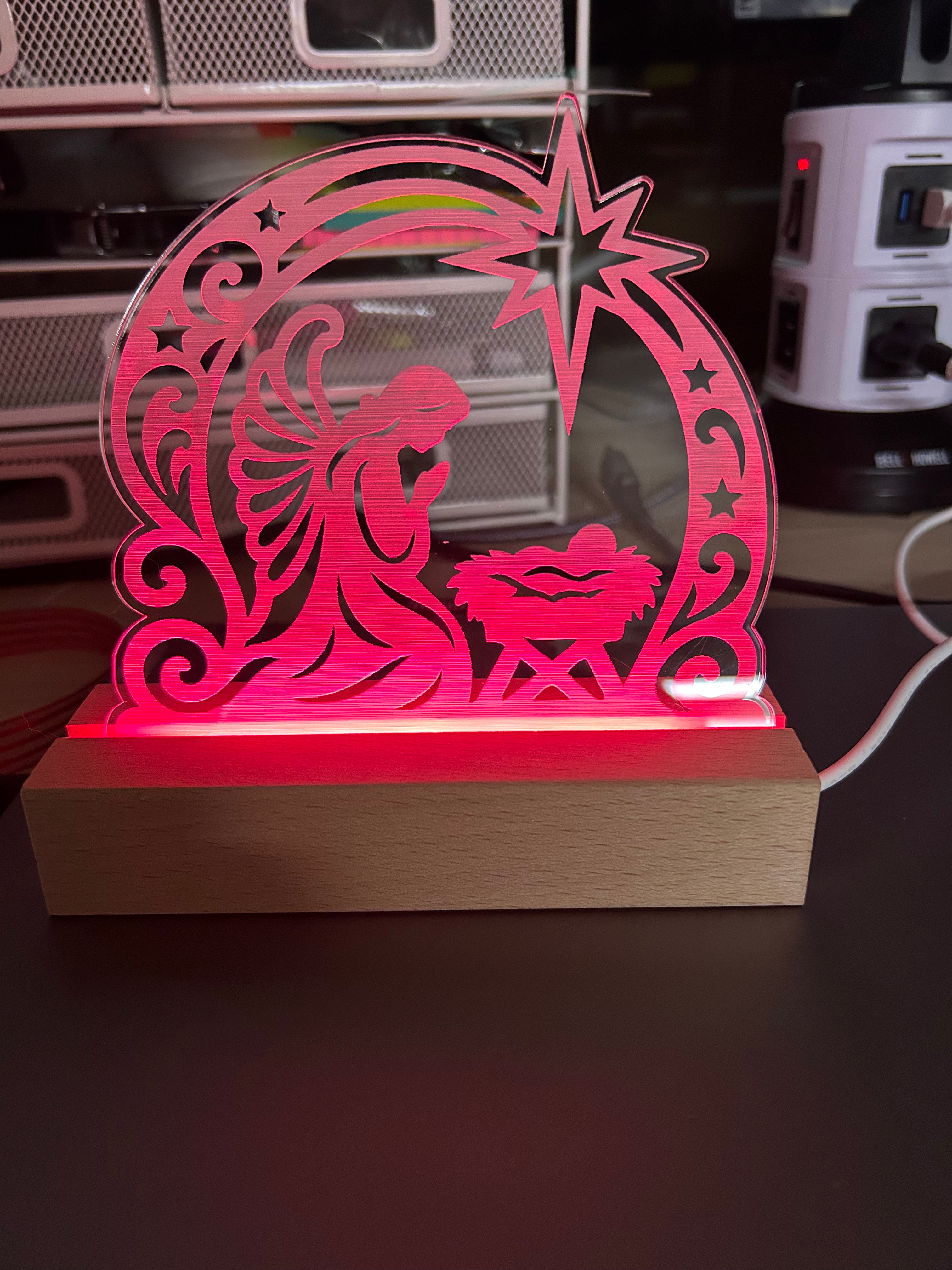 Custom LED light up Laser Engraved Sign / Award 6”