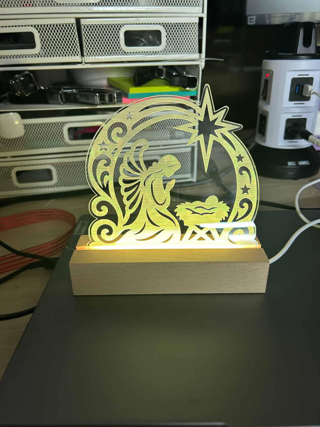 Custom LED light up Laser Engraved Sign / Award 6”