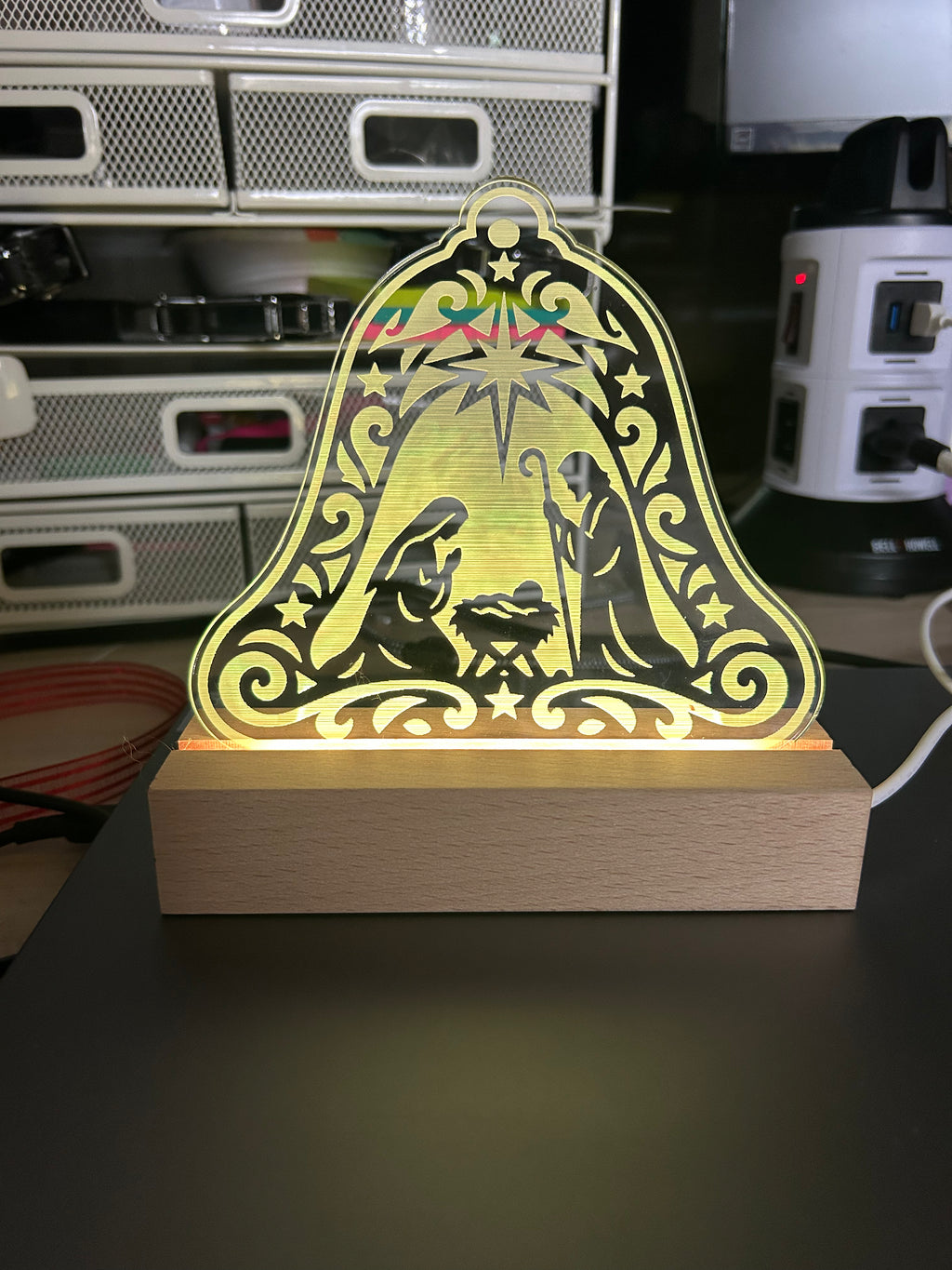 Custom LED light up Laser Engraved Sign / Award 6”