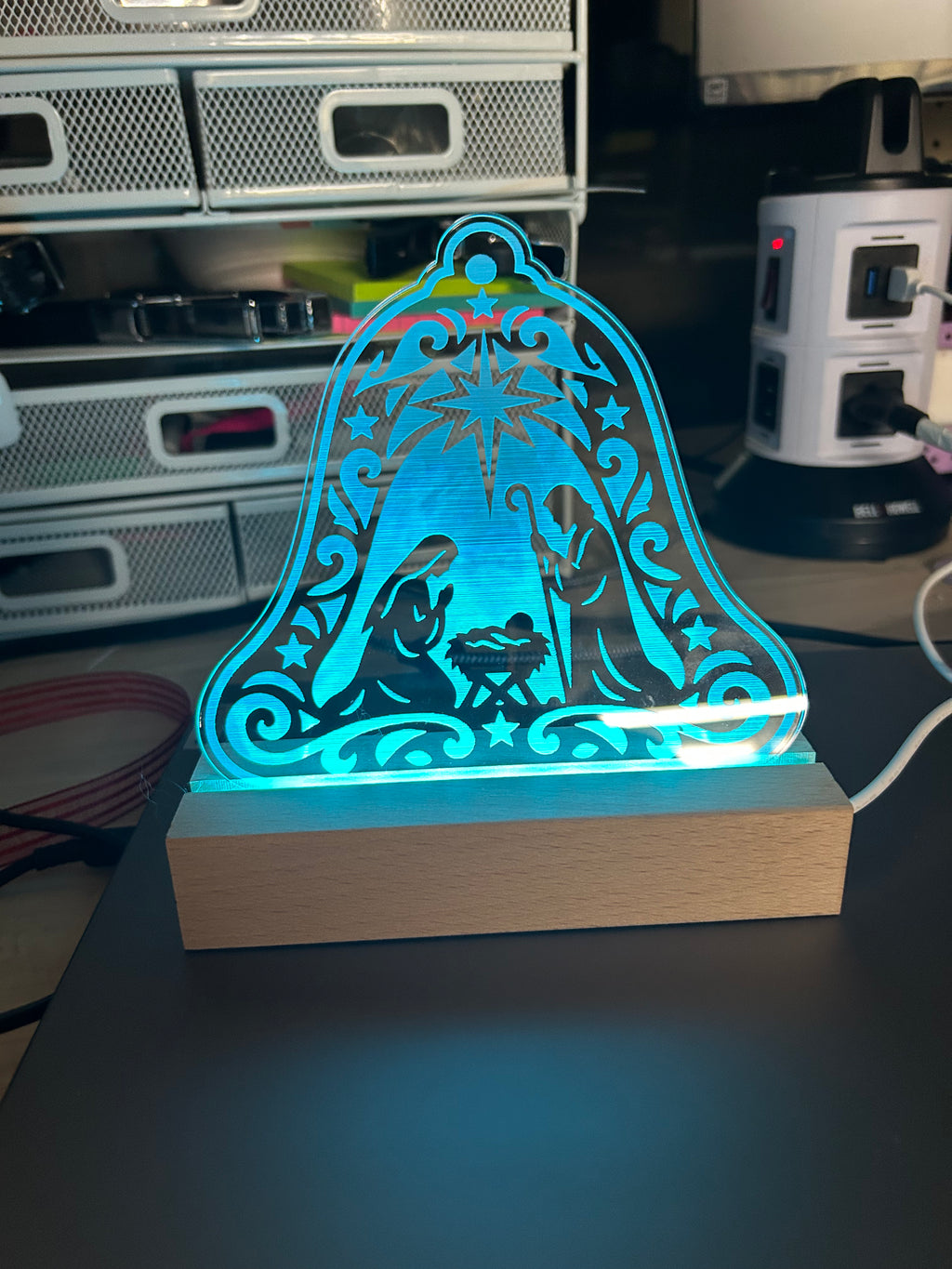 Custom LED light up Laser Engraved Sign / Award 6”