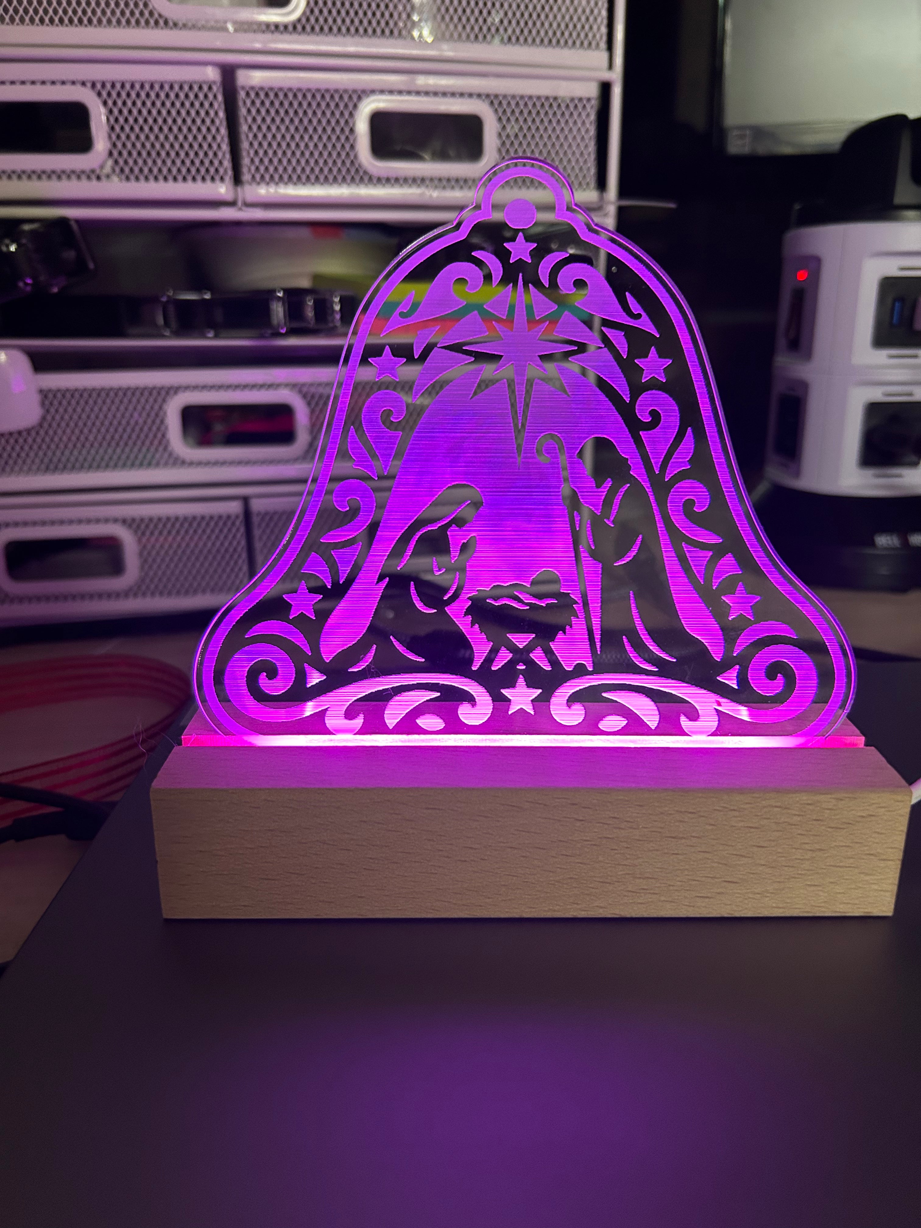 Custom LED light up Laser Engraved Sign / Award 6”