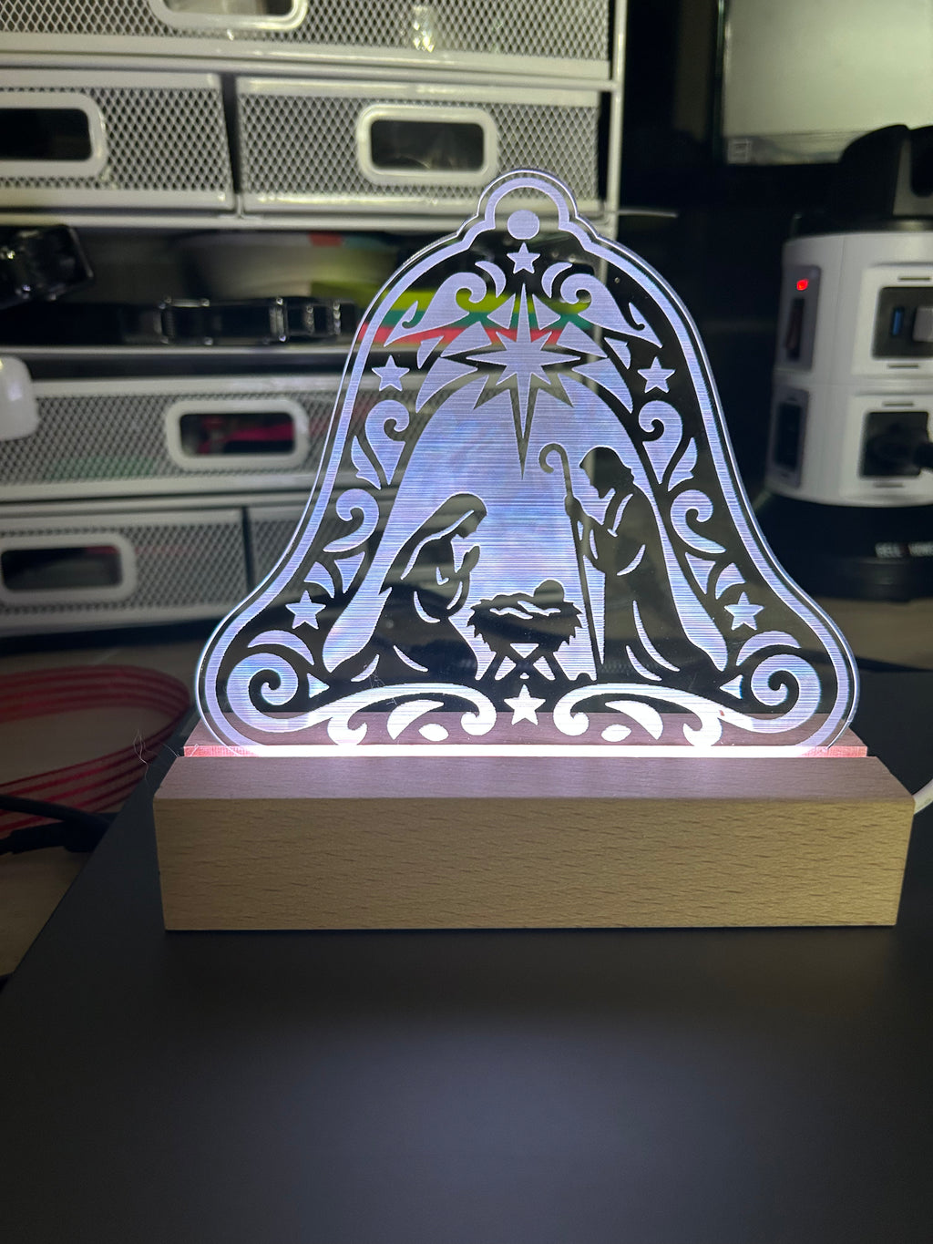 Custom LED light up Laser Engraved Sign / Award 6”