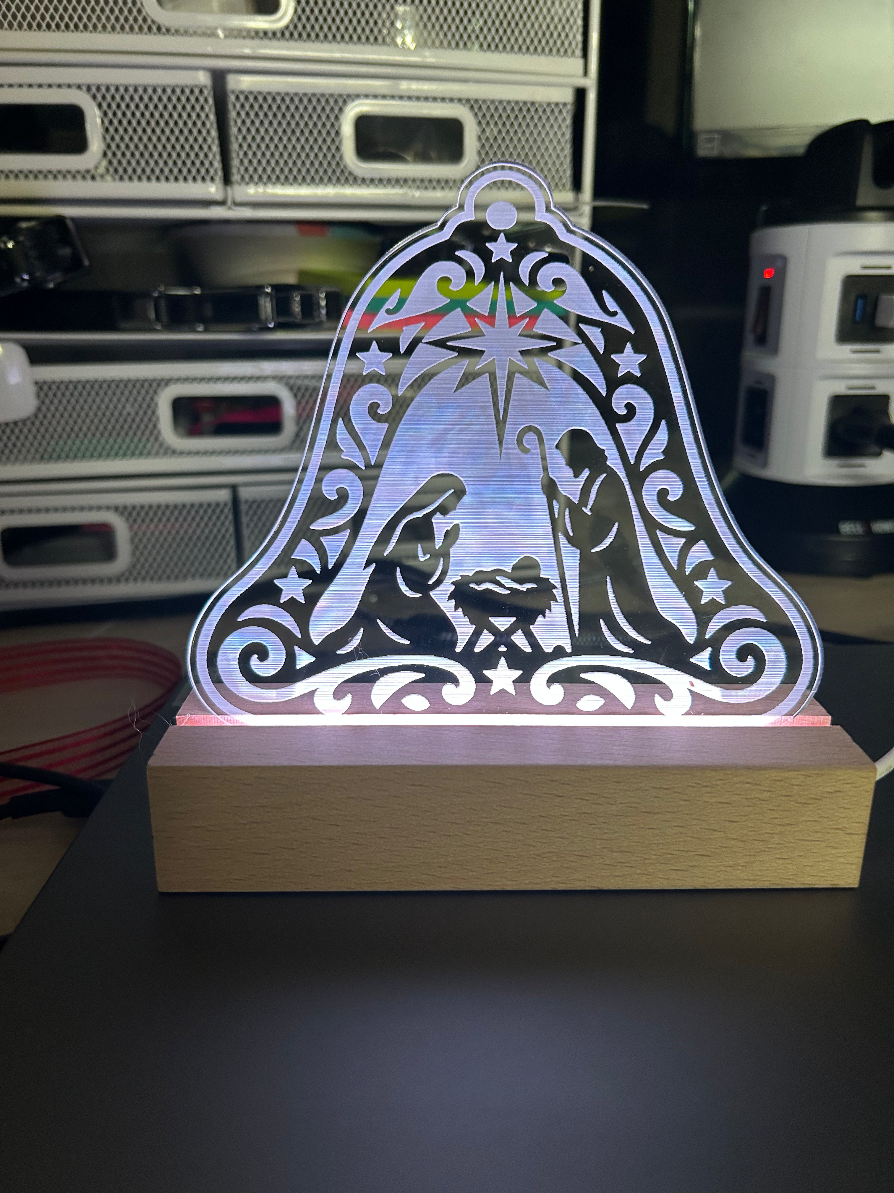 Custom LED light up Laser Engraved Sign / Award 6”