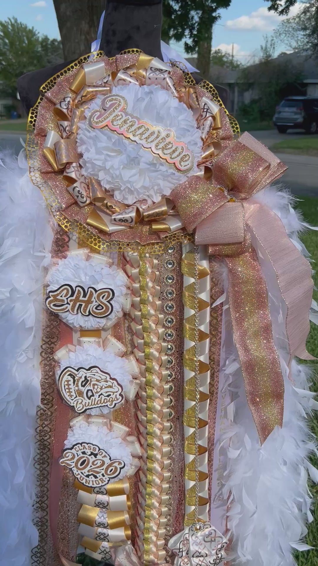 Homecoming Mum, 9" Flower plus Mega (Seniors Only) **Very Popular**  With Added bonus